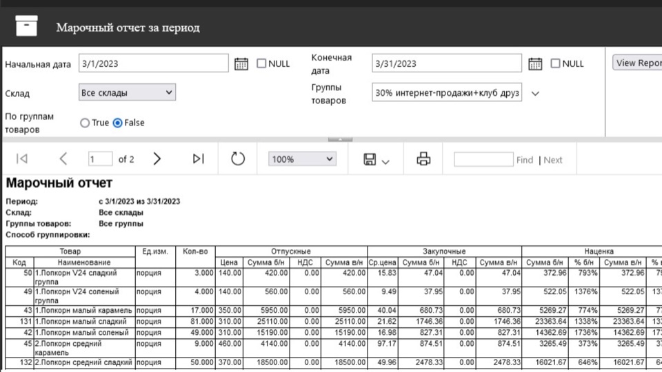 Оборотная ведомость
